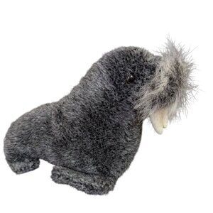 Russ Wilfred  jr  seal walrus plush stuffed animal gray  10"